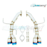 SubieDepot Axle Back - 08-14 STI Hatchback & 11-14 WRX Hatchback - Burnt Staggered Stainless Single Wall Tips - 4" Quad Tips