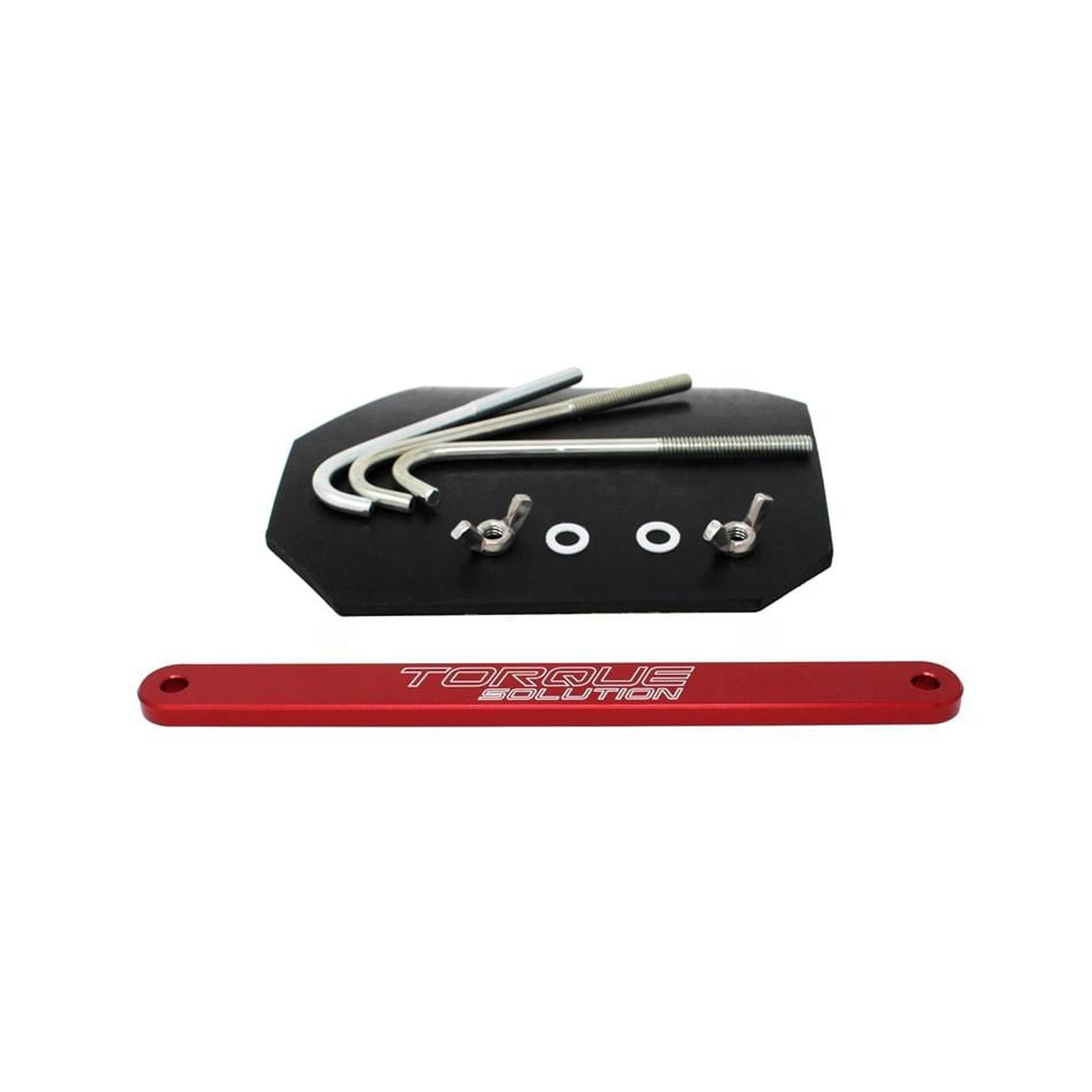 Torque Solution Small Battery Tie Down Red Subaru WRX / STI 2002-2007 | tqsTS-SU-613R