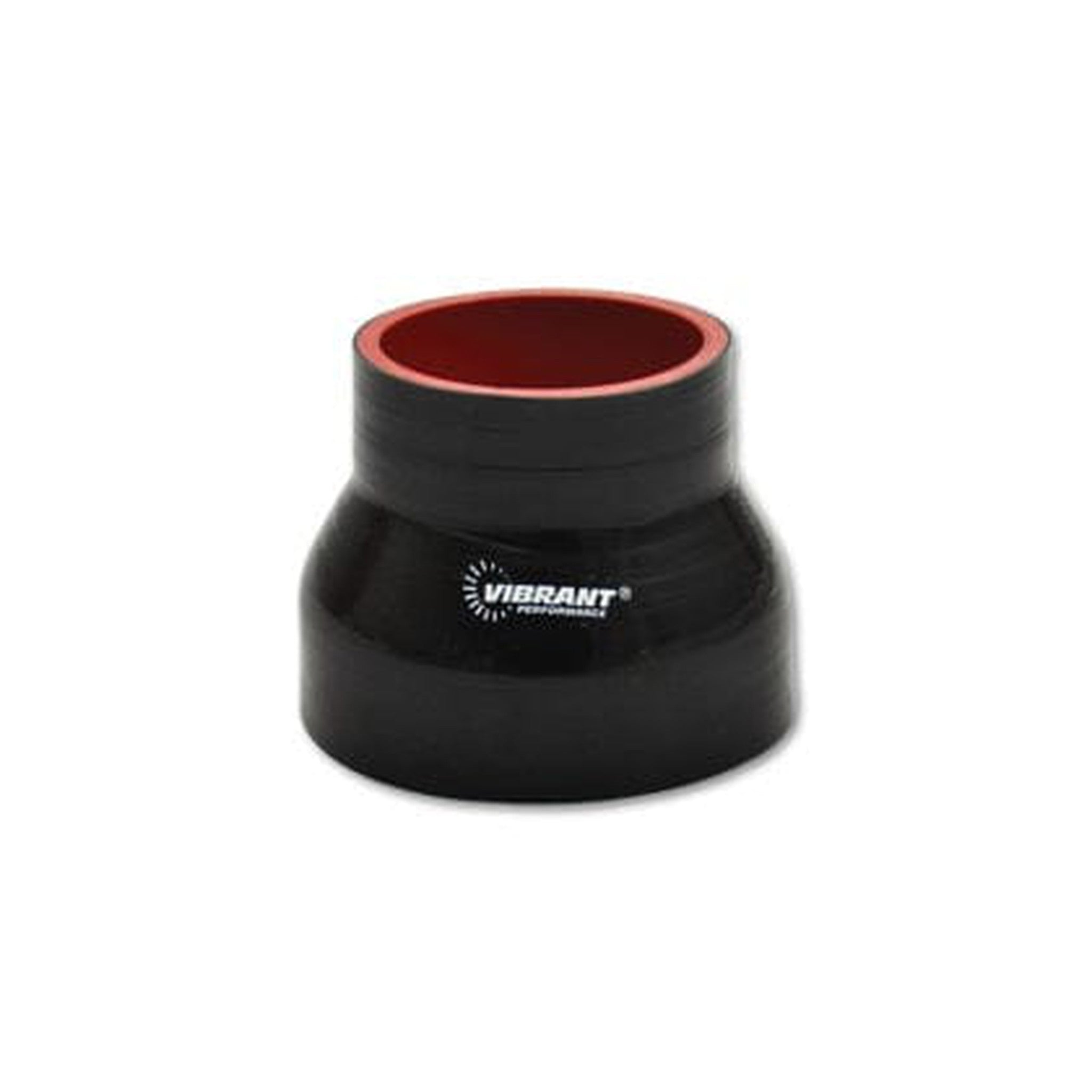 Vibrant 4 Ply Reinforced Silicone Transition Connector - 3in I.D. x 3.25in I.D. x 3in long (BLACK)