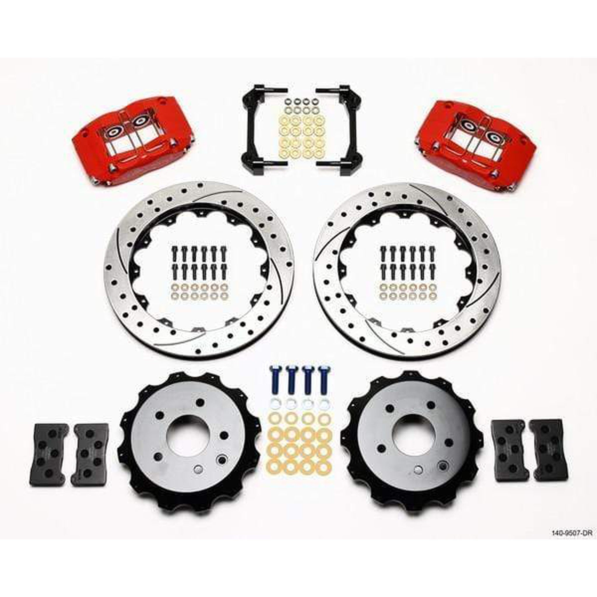 Wilwood Dynapro Radial Rear Red Slotted & Drilled Big Brake Brake Kit 2003-2007 Infiniti G35 / 2008-2012 G37 / 2003-2009 Nissan 350Z / 2009-2014 370z