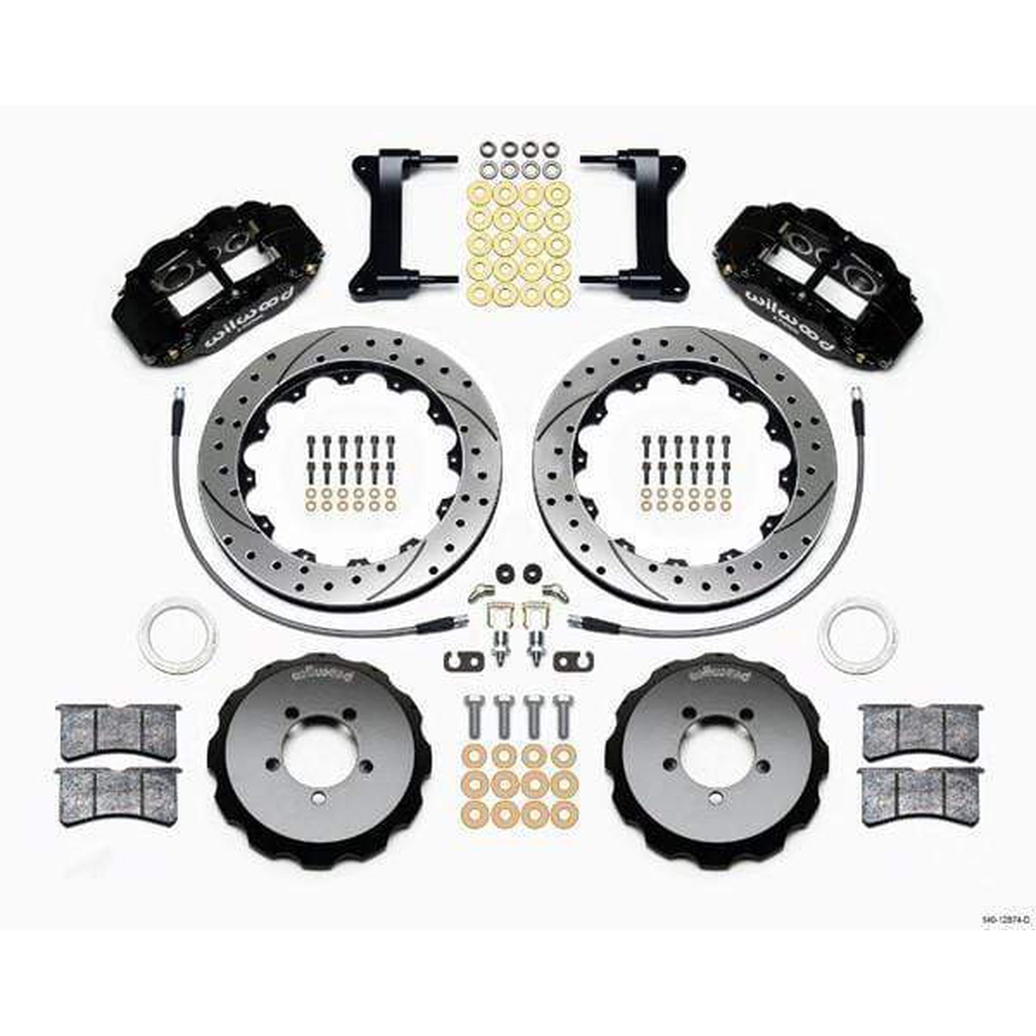 Wilwood FNSL6R Black Front Slotted & Drilled Big Brake Kit Subaru WRX 2002-2014 / STI 2004 w/ 17-in Wheels