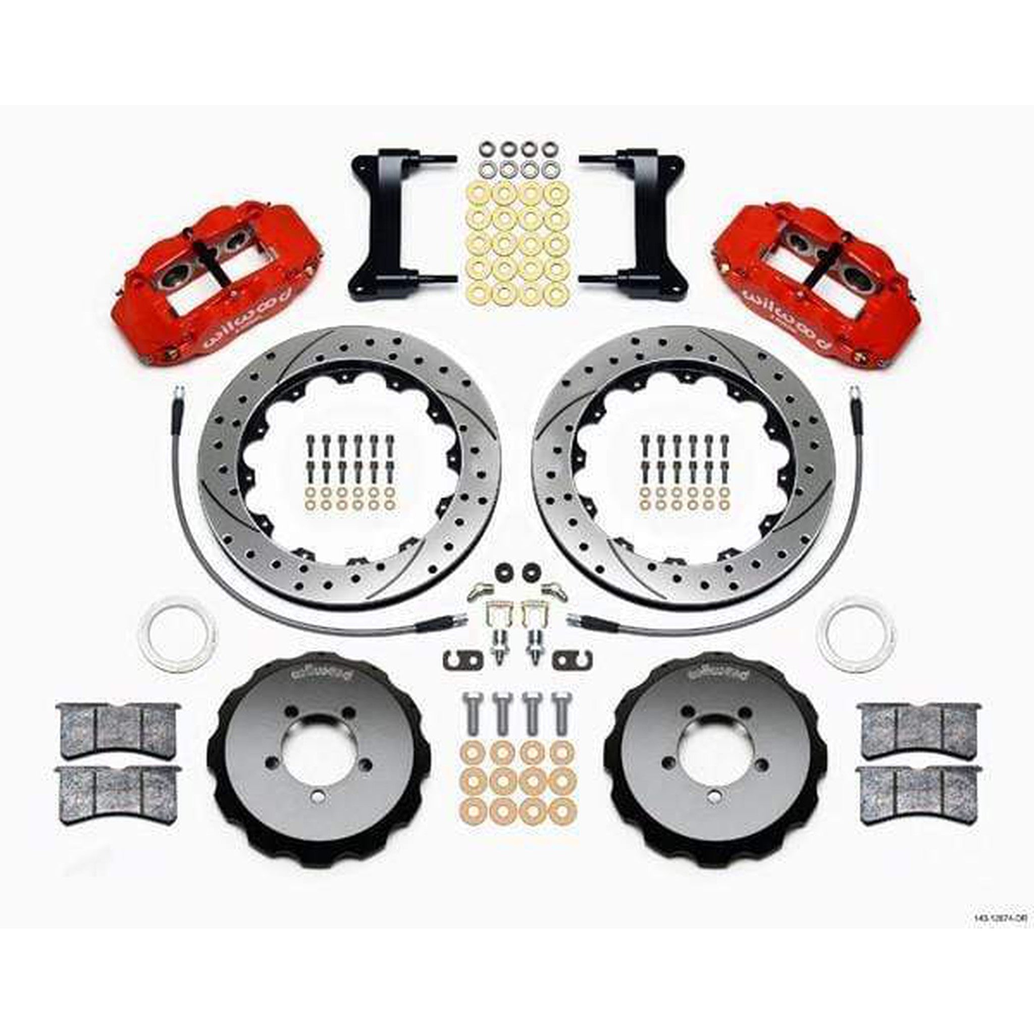 Wilwood FNSL6R Red Front Slotted & Drilled Big Brake Kit Subaru WRX 2002-2014 / STI 2004 w/ 17-in Wheels