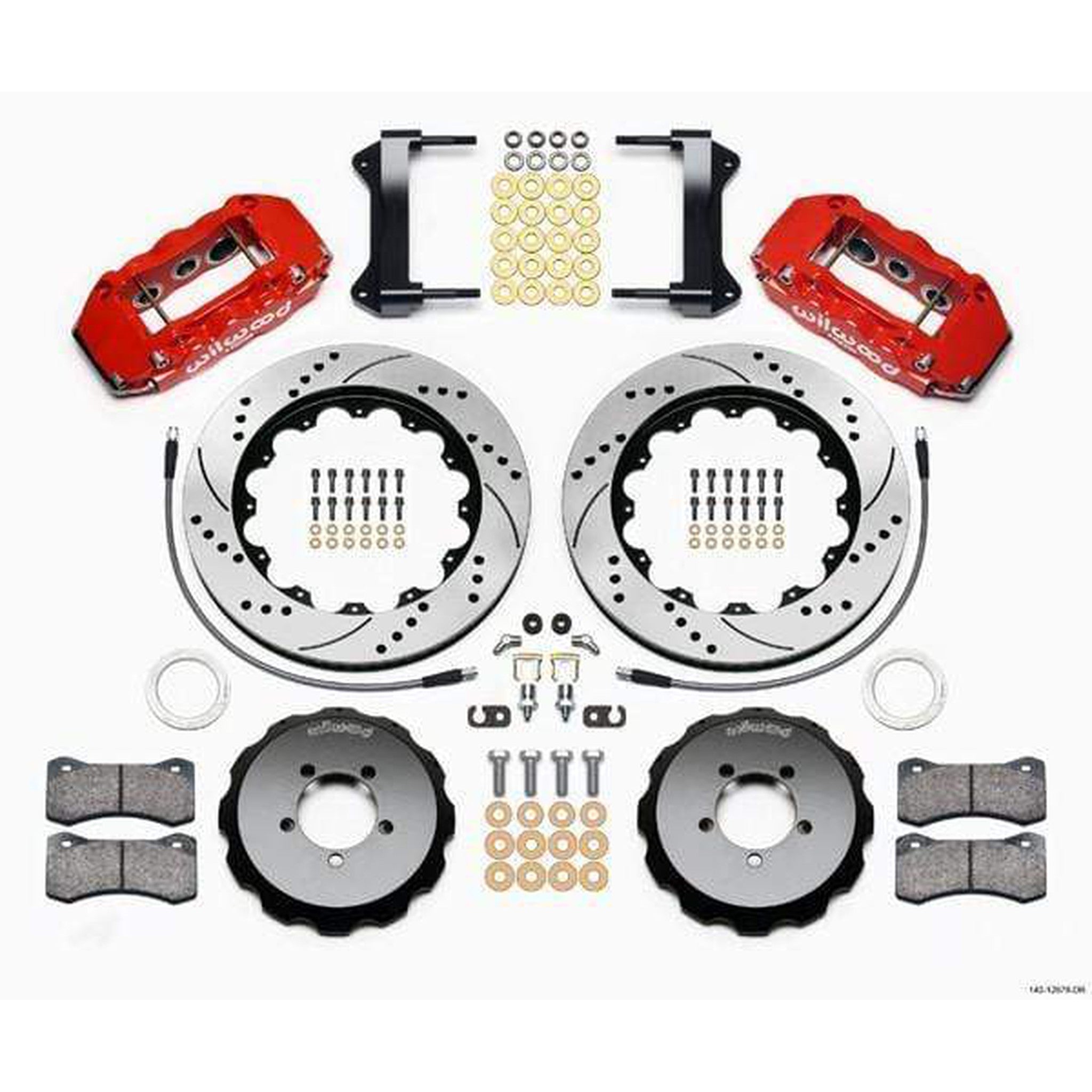 Wilwood W6A Red Slotted & Drilled Big Brake Front Brake Kit Subaru WRX 2002-2014 / STI 2004 w/ 18-in Wheels