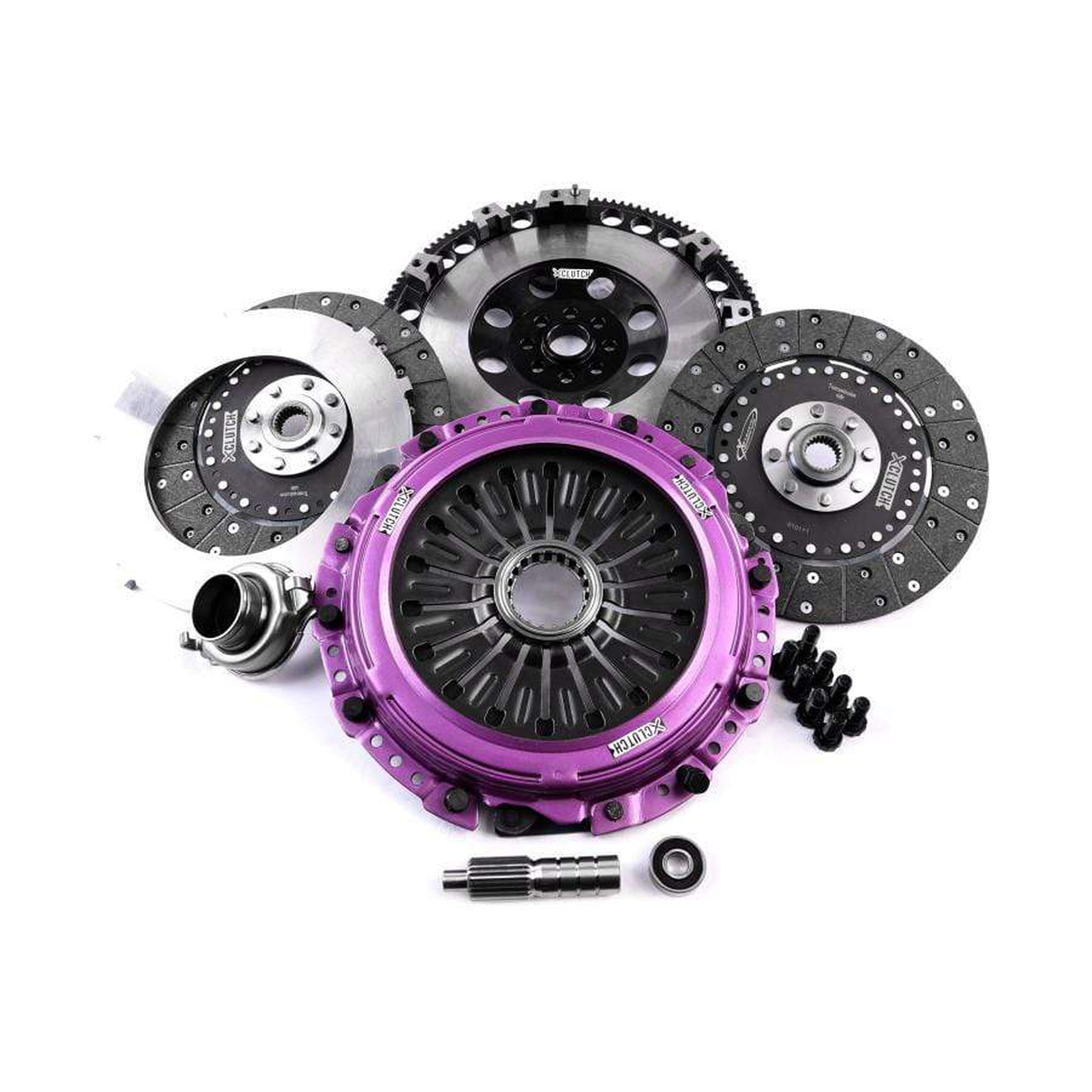 XClutch Clutch Kit Twin Solid Organic Clutch Discs w/ Flywheel Subaru STI 2004-2021