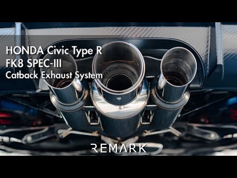 Remark Spec III Cat Back Exhaust Stainless Tip Cover Resonated Honda Civic Type R 2017-2023 | RK-C3076H-01R