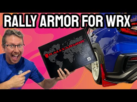 Rally Armor UR Black Mud Flap with Red Logo Subaru WRX 2022-2025 | MF92-UR-BLK/RD