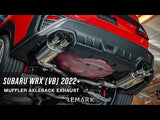 Remark WRX 2022-2024 Muffler Axleback Exhaust Burnt Stainless Single Wall 3.5in Tips Subaru | RO-TTVB-SM