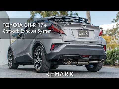 Remark Toyota C-HR 2018-2022 Catback Exhaust w/Black Chrome Tip Cover  | RK-C2063T-02B