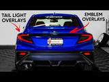 Sticker Fab Front + Rear 3D Carbon Fiber Emblem Overlays Subaru WRX 2022-2023