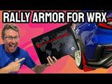 Rally Armor Black Mud Flaps w/ Metallic Black Logo Subaru WRX 2022-2023 | MF92-UR-BLK/MBK