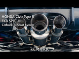 Remark Spec III Cat Back Exhaust True Titanium Tip Cover Resonated Honda Civic Type R 2017-2023 | RK-C3076H-01CT